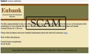 Fake Funeral Email